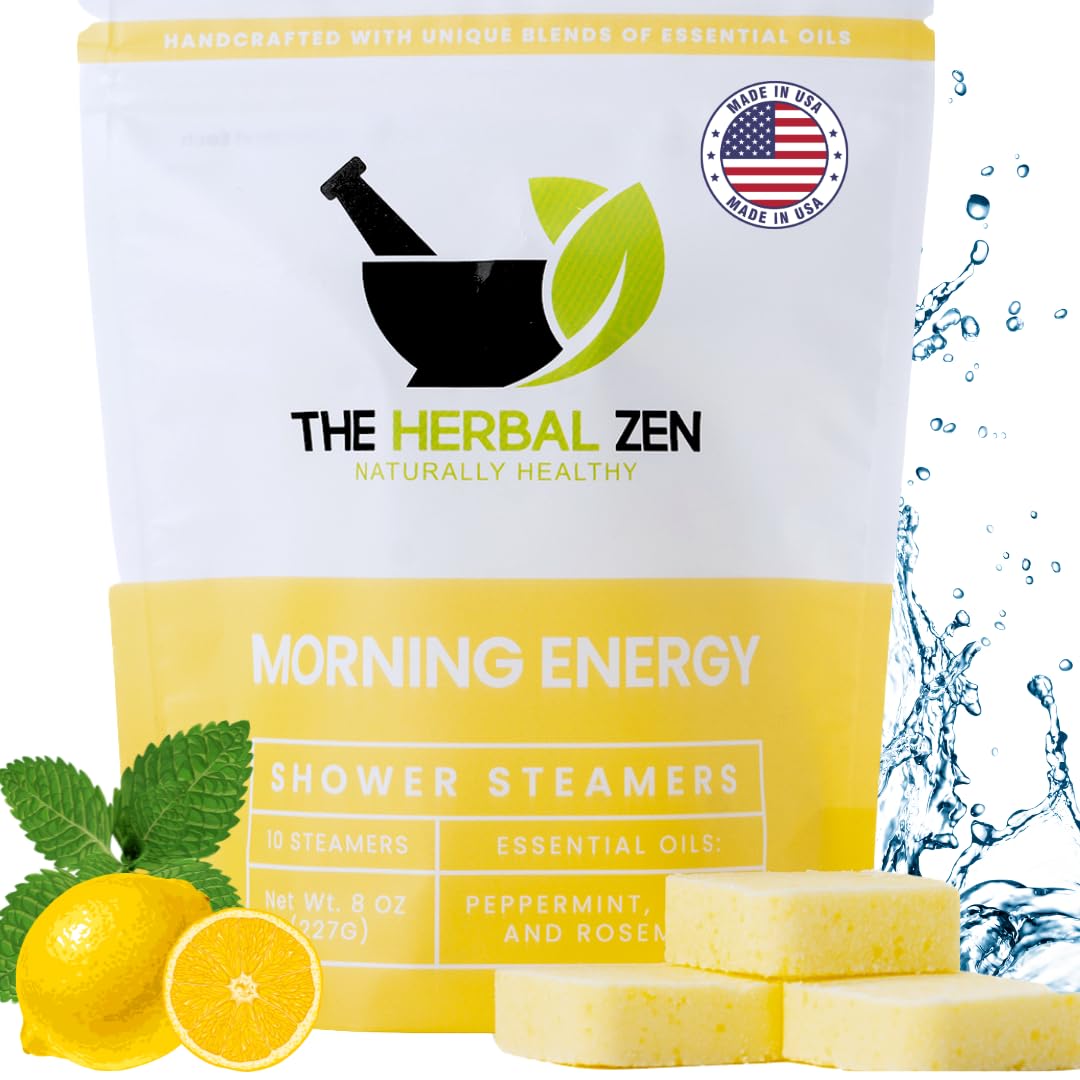 The Herbal Zen front pack showing energizing peppermint lemon steam benefit
