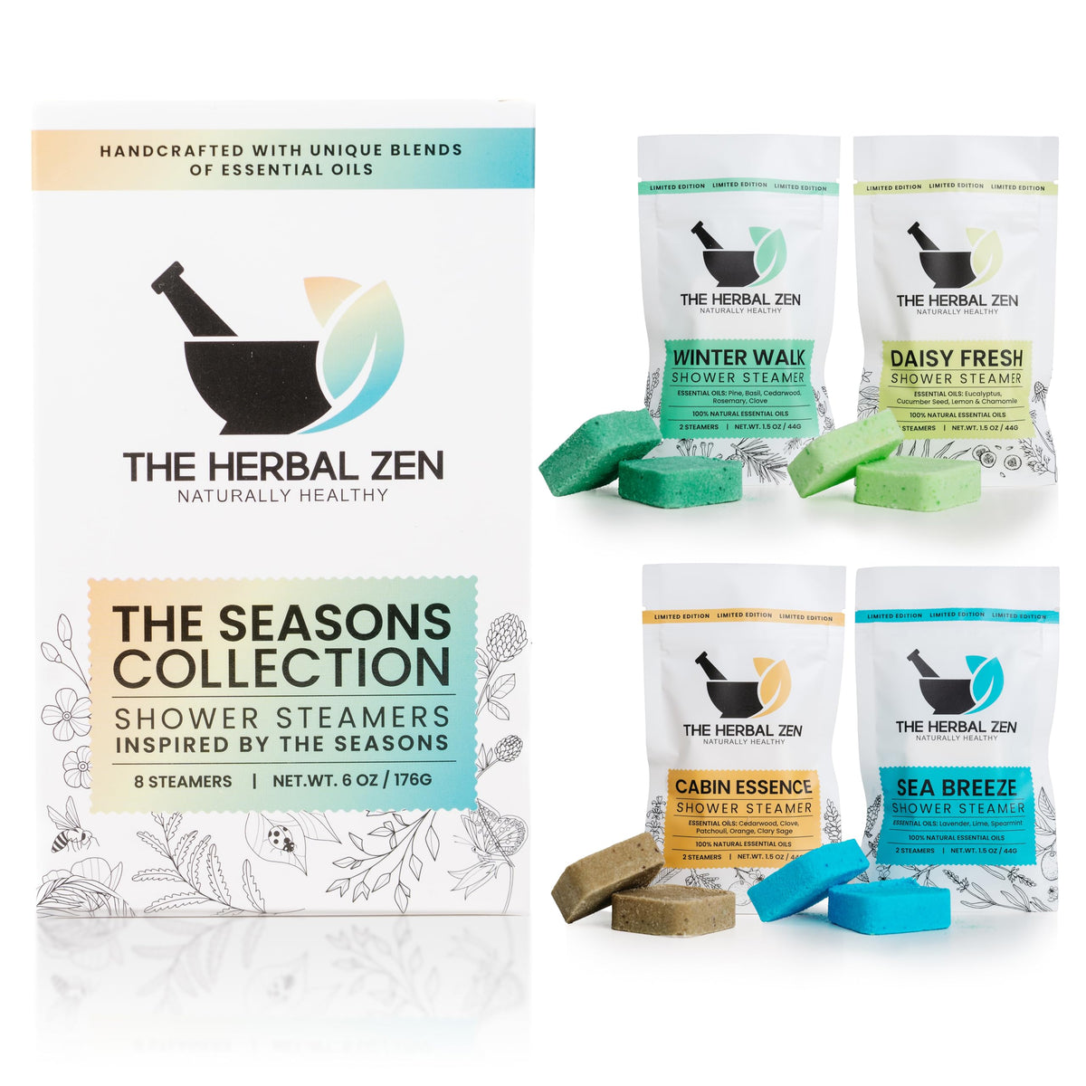 The Herbal Zen front packaging showing variety pack and branding benefit convenience