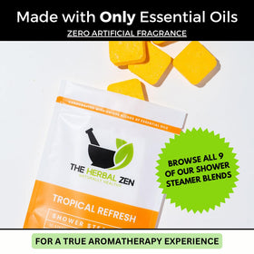 The Herbal Zen steamers arranged with lemon, orange, tangerine for fresh scent