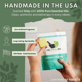 The Herbal Zen ingredients label showing natural essential oils for purity