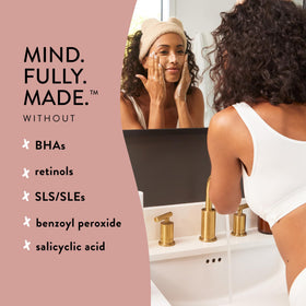 The Honest Company bottle beside common items showing 8 fl oz scale benefit