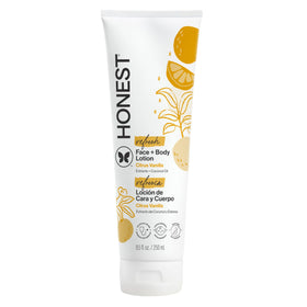 The Honest Company bottle front view showing Citrus Vanilla scent and benefits