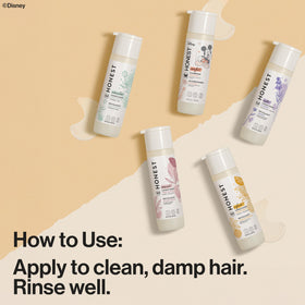 The Honest Company conditioner in family bathroom during bath time showing safe-use benefit