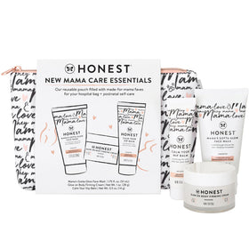 The Honest Company pouch front view showing compact travel-ready kit and convenience