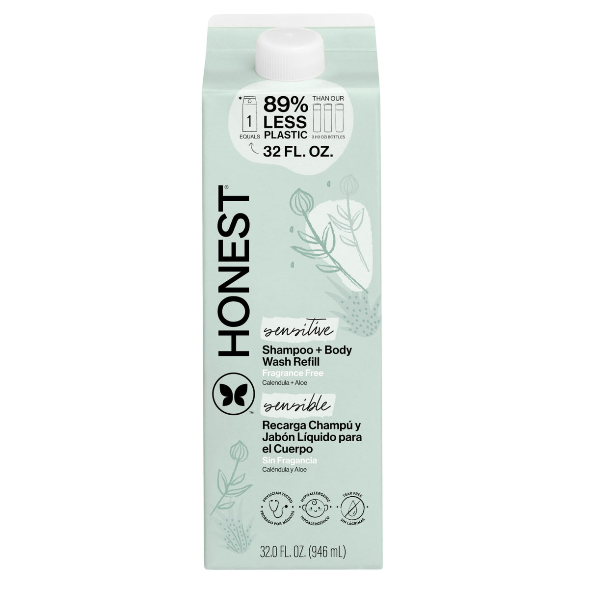 The Honest Company front packaging showing clean fragrance-free benefit
