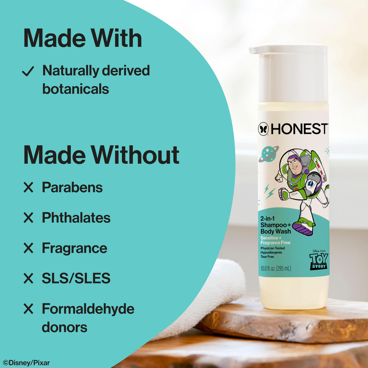 The Honest Company ingredients label close-up highlighting plant-derived botanicals