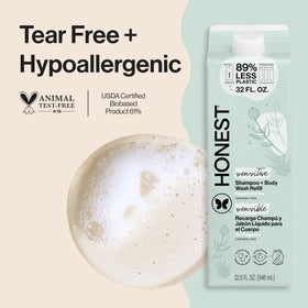 The Honest Company refill carton highlighting reduced-plastic sustainability