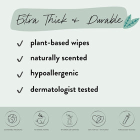 Wipe with aloe droplets and cucumber slice representing The Honest Company hydration benefit