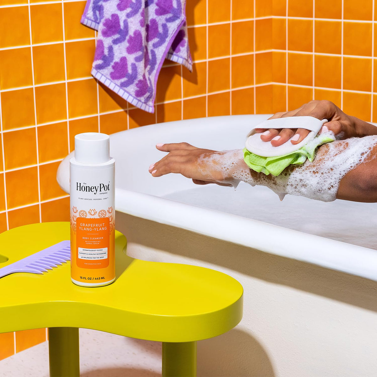 The Honey Pot Company product label and ingredient list emphasizing clean formulation