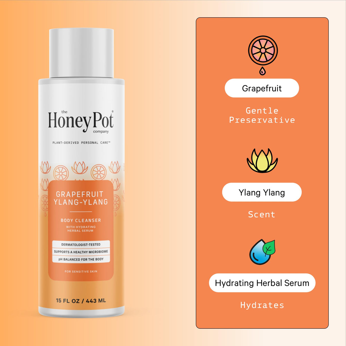 The Honey Pot Company creamy foam texture close-up for gentle, moisturizing cleanse