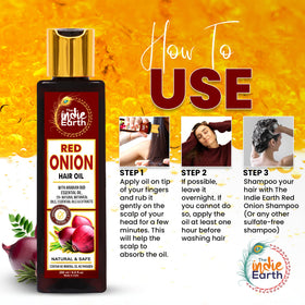 The Indie Earth nighttime routine scene showing oil as part of restorative hair care