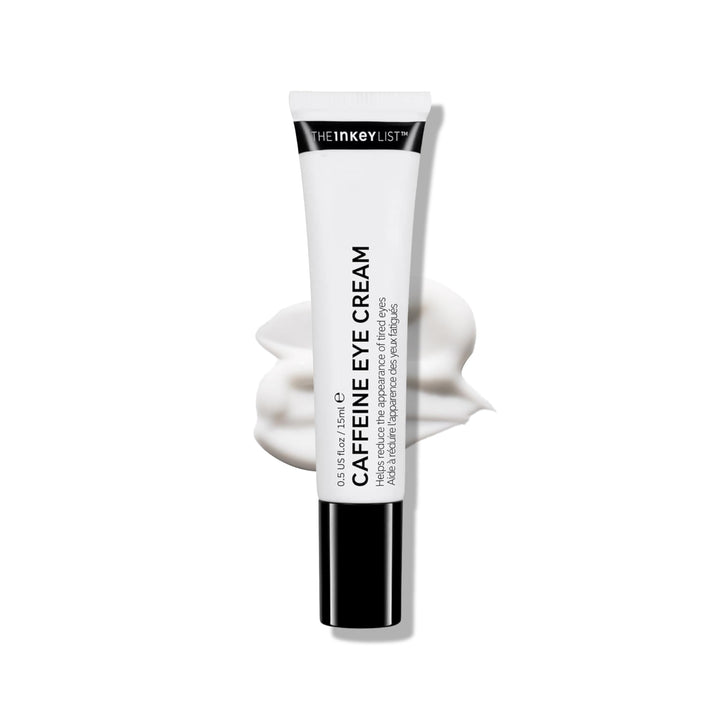 The INKEY List tube front view showing compact 0.5 fl oz size and calm packaging benefit