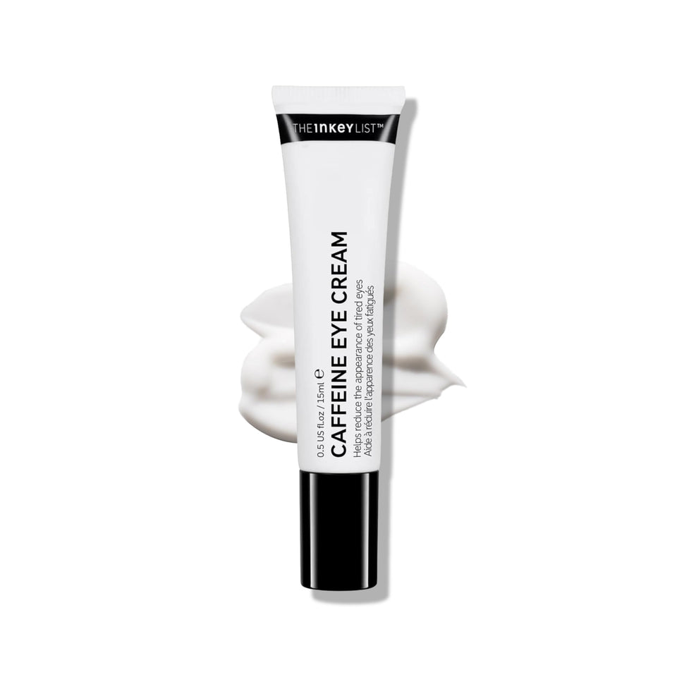 The INKEY List tube front view showing compact 0.5 fl oz size and calm packaging benefit