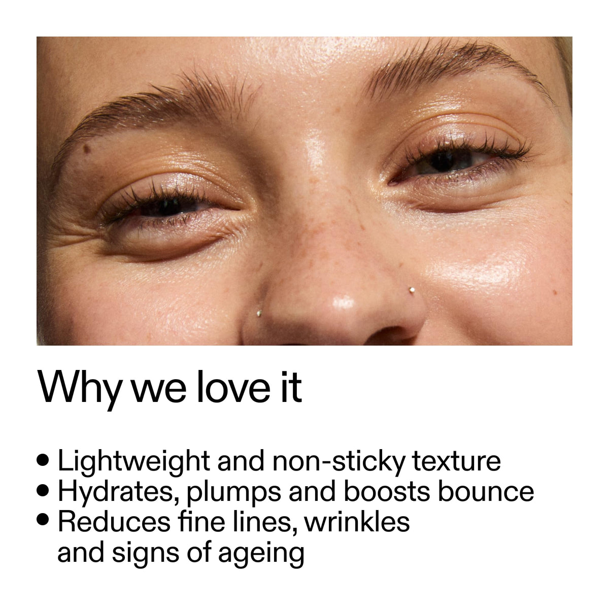 The INKEY List serum texture on skin showing smooth, lightweight absorption benefit