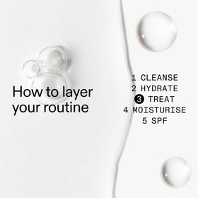 The INKEY List ingredient label close-up highlighting peptide blend for visible plumping