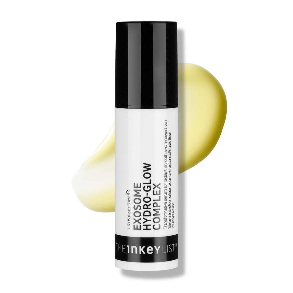 The INKEY List front bottle showing product and glow benefits