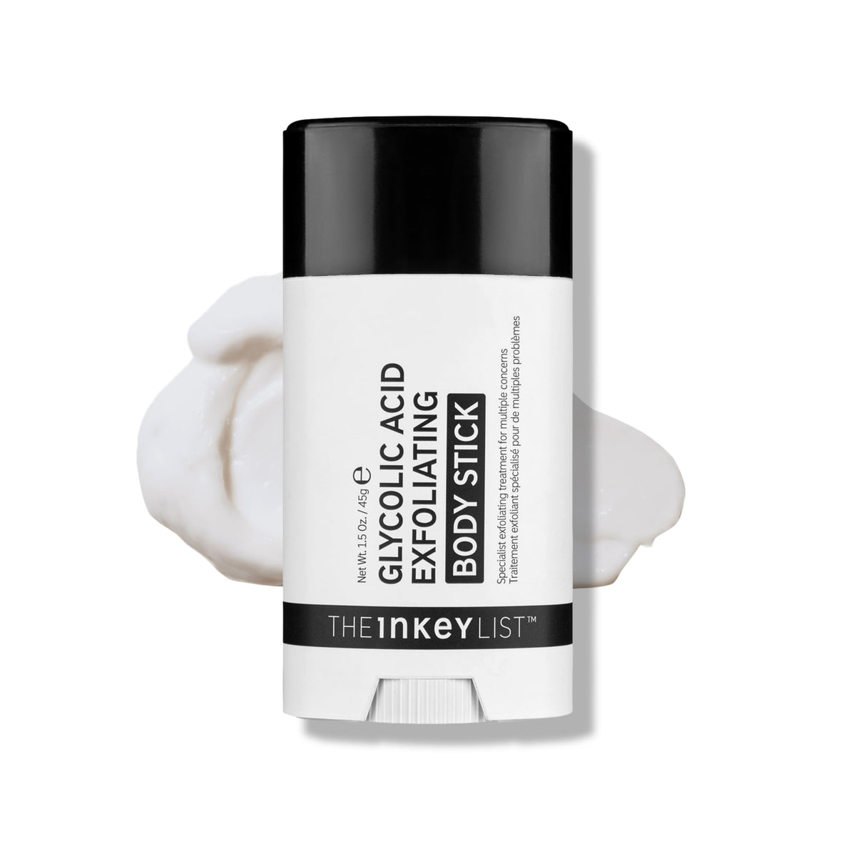 The INKEY List front packaging showing the body stick and benefits