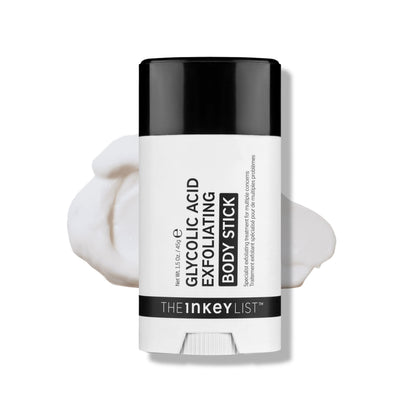 The INKEY List front packaging showing the body stick and benefits