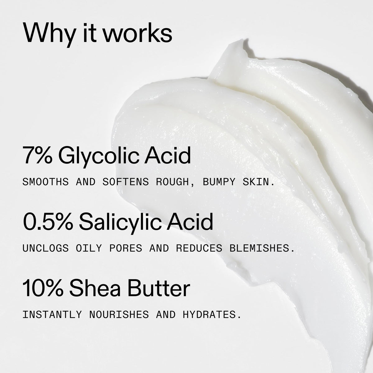 The INKEY List ingredients label highlighting glycolic and salicylic acids