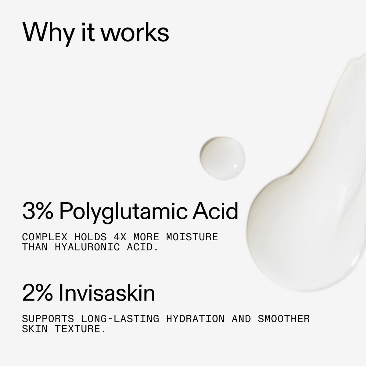 The INKEY List ingredient label close-up highlighting 3% polyglutamic acid