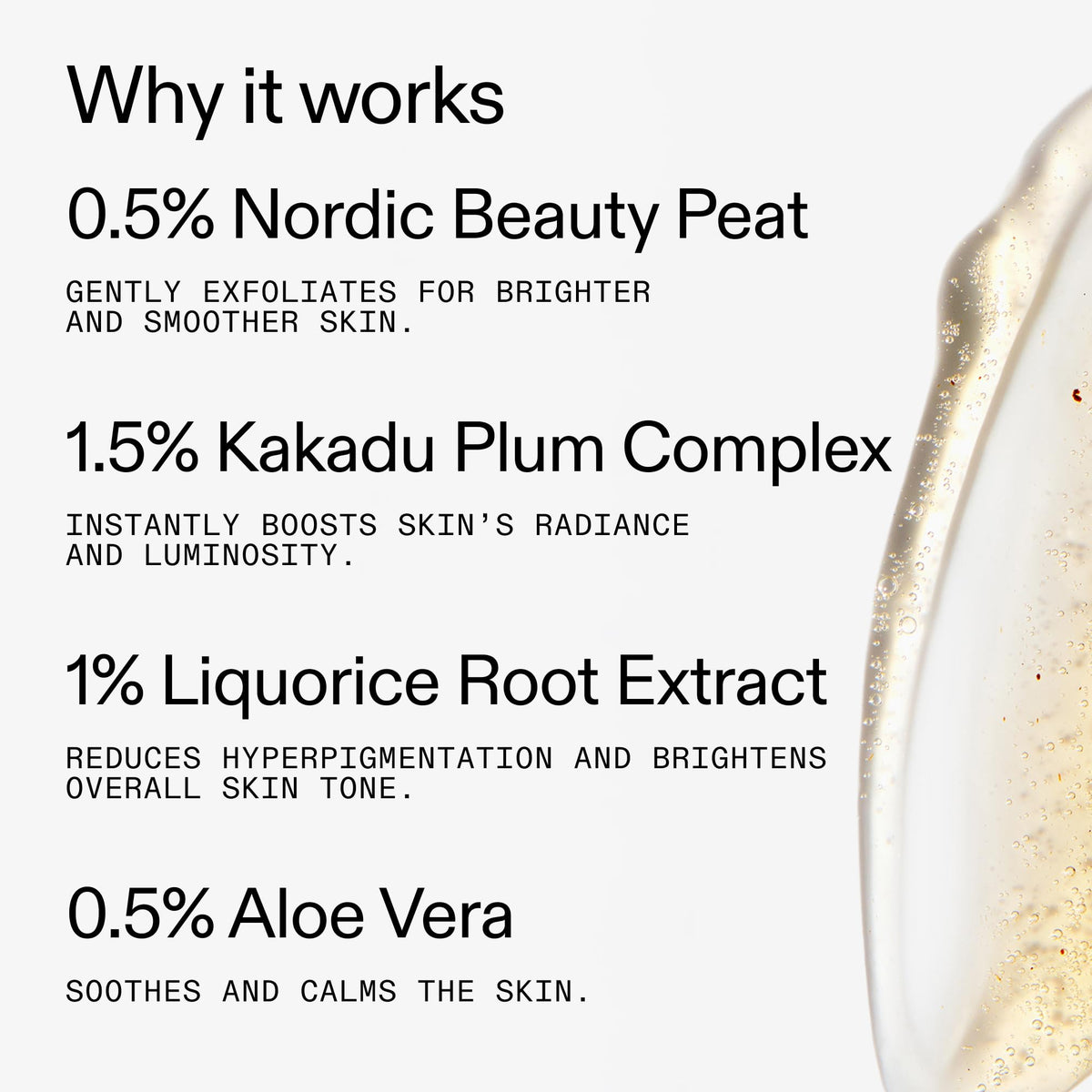 The INKEY List ingredient label with Nordic peat visible for fulvic acid benefit