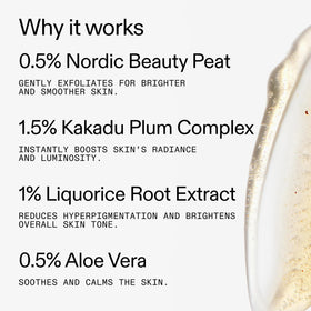 The INKEY List ingredient label with Nordic peat visible for fulvic acid benefit