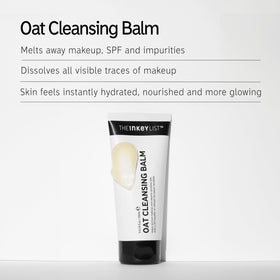 The INKEY List balm open showing smooth oat-rich texture for nourishing cleanse
