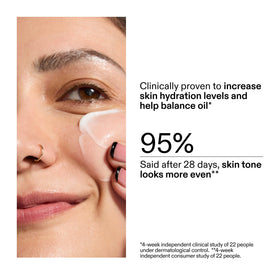 The INKEY List before and after skin scale comparison, illustrates smoother balanced appearance benefit