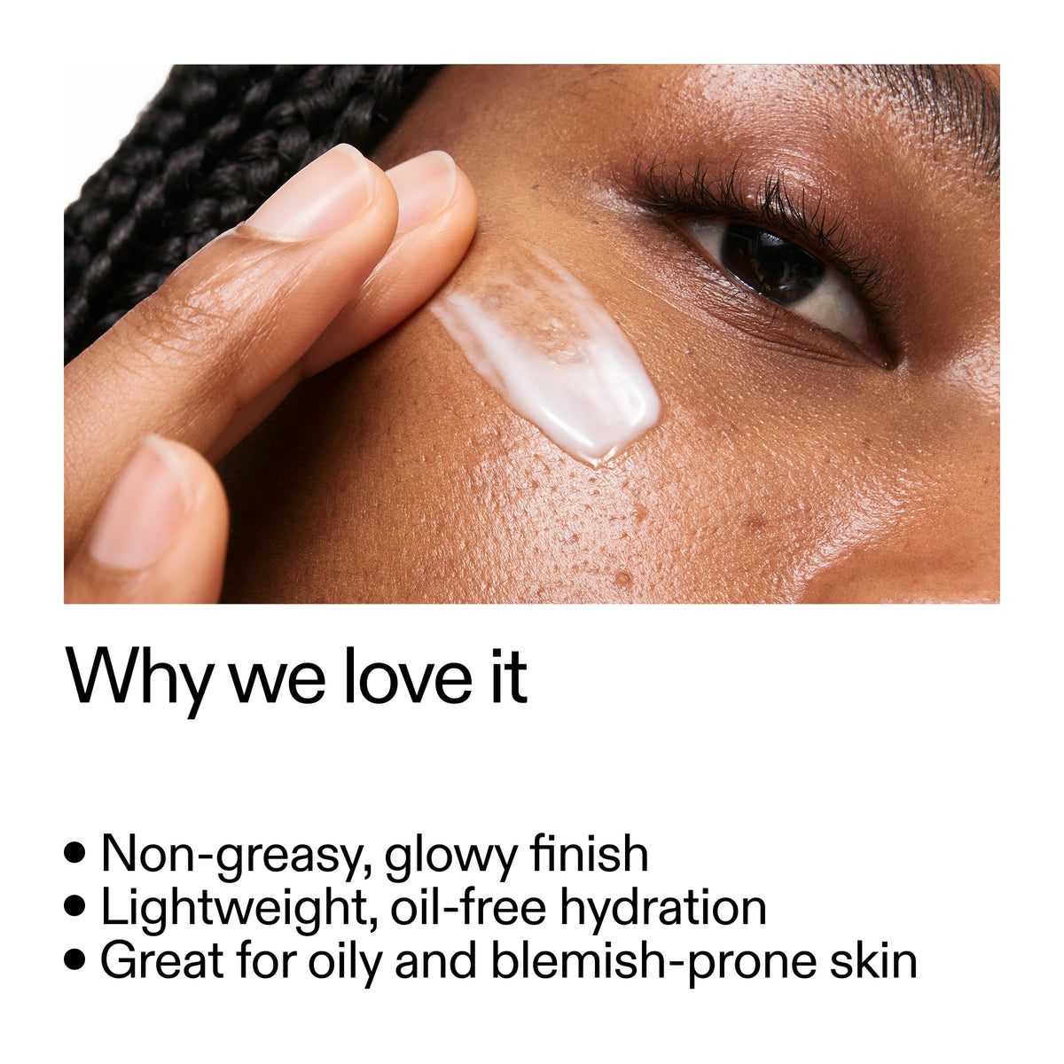 The INKEY List open jar revealing light gel-cream texture, shows fast absorption benefit
