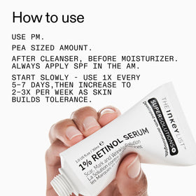 The INKEY List serum on a bedside table in a night routine setting