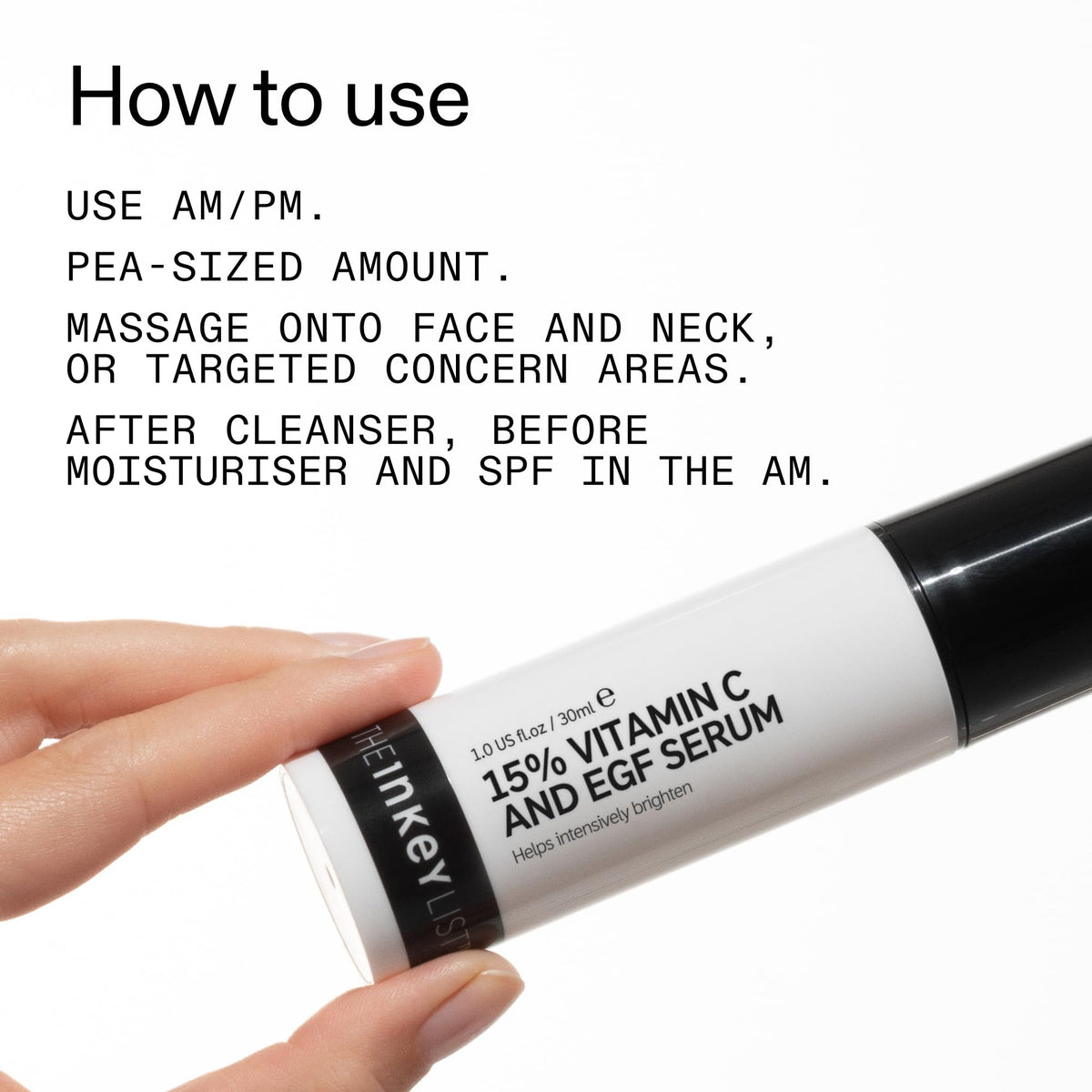 The INKEY List serum on a nightstand to illustrate evening skincare routine use