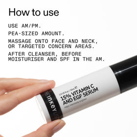 The INKEY List serum on a nightstand to illustrate evening skincare routine use