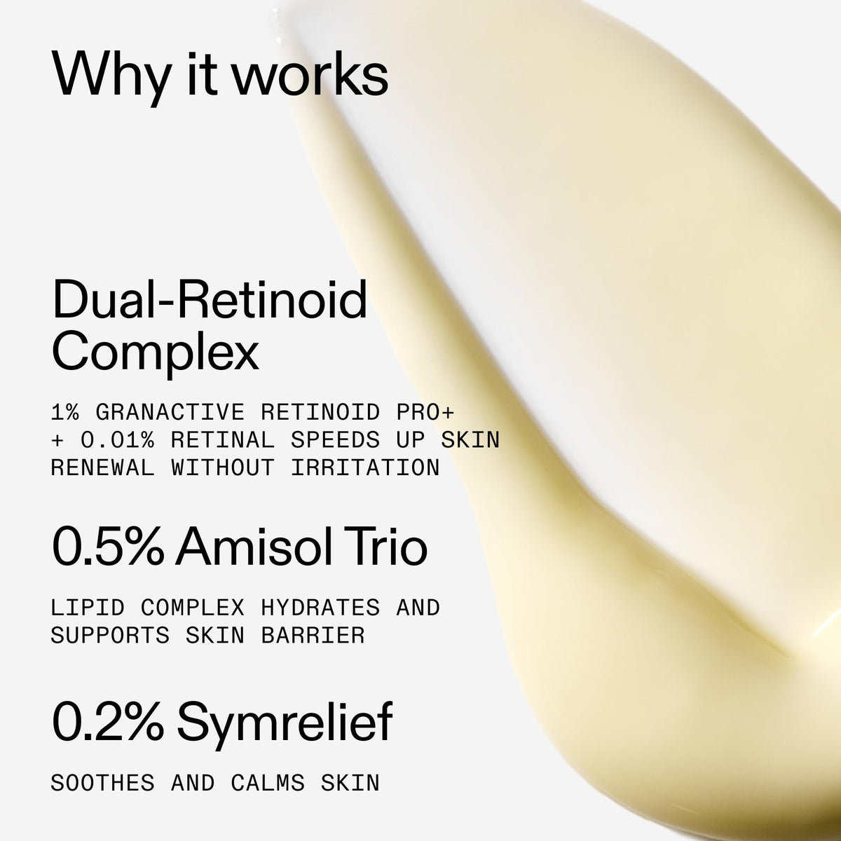 The INKEY List serum droplet on skin showing lightweight absorption benefits