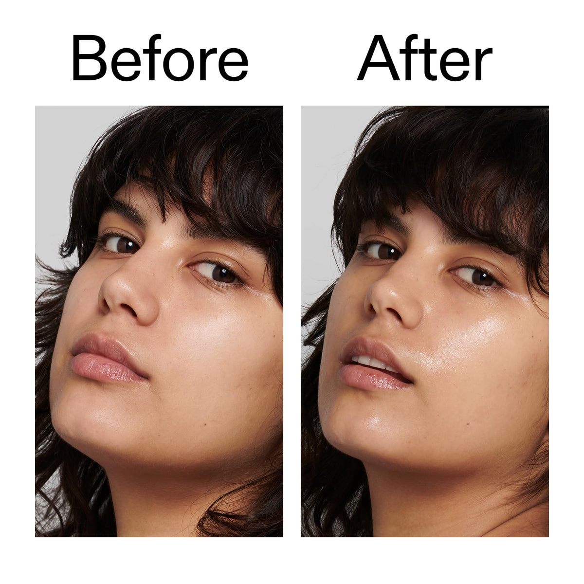 The INKEY List serum applied on cheek for a smooth makeup-ready finish