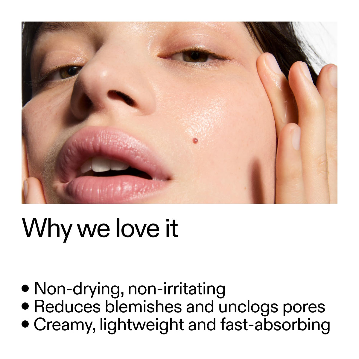 The INKEY List open tube revealing cream texture, demonstrates non-drying application benefit