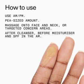 The INKEY List bottle held in hand to show 1 fl oz size and portability
