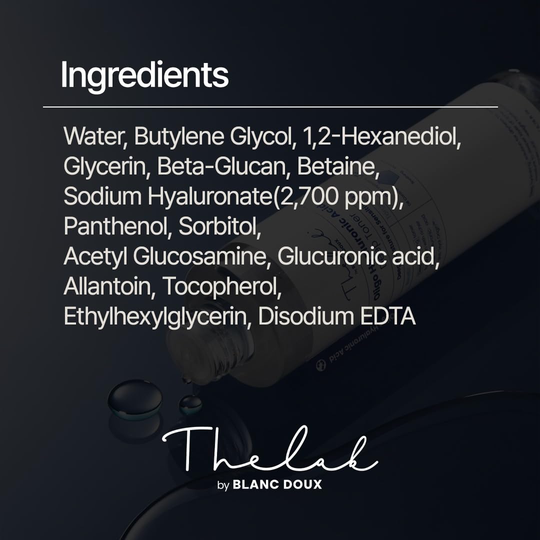 THE LAB by BLANC DOUX toner on cotton pad ready for application showing soothing, balanced skin benefit