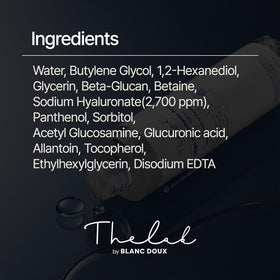 THE LAB by BLANC DOUX toner on cotton pad ready for application showing soothing, balanced skin benefit