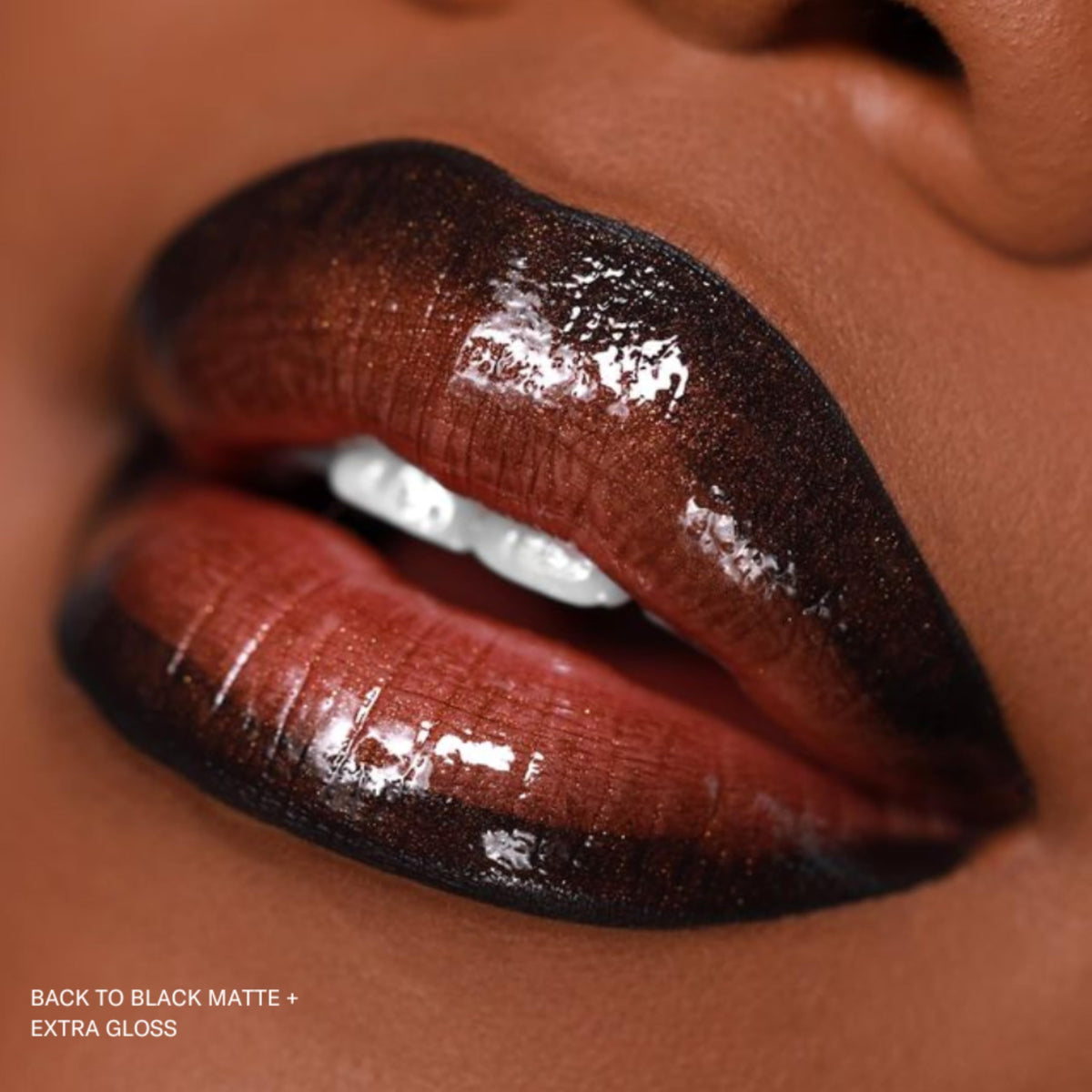The Lip Bar layered with gloss showing versatile matte-to-shine styling