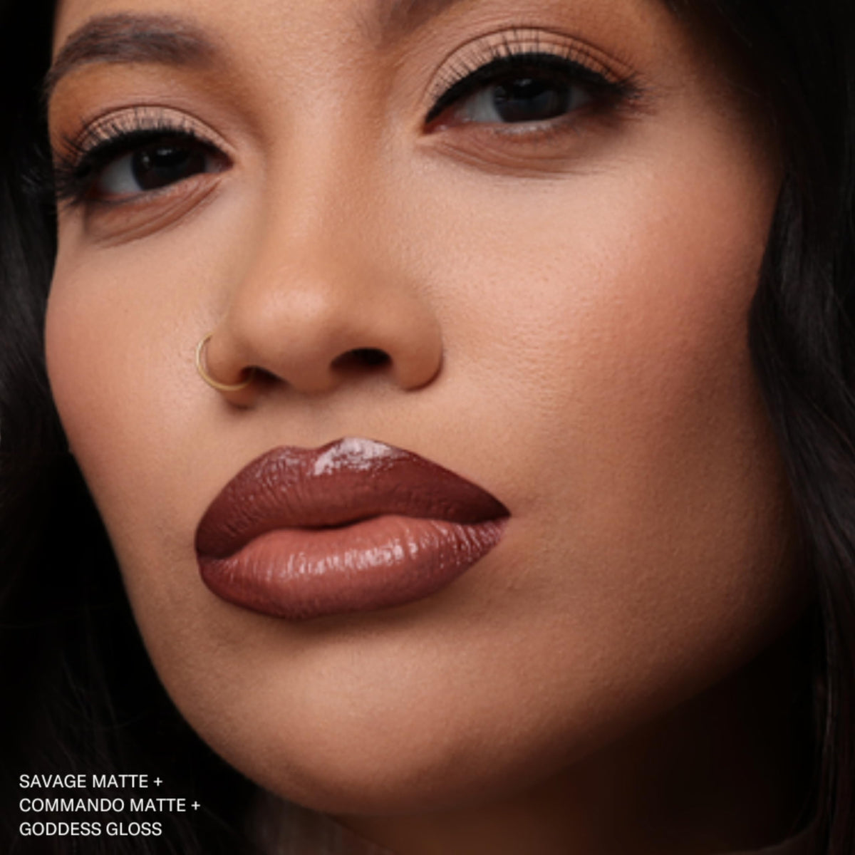 The Lip Bar Commando layered for ombré look showing color depth and dimension