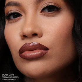 The Lip Bar Commando layered for ombré look showing color depth and dimension