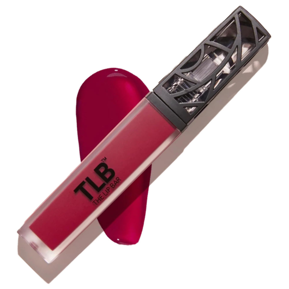 The Lip Bar front packaging showing deep berry shade and clear branding for instant color choice