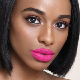 the lip bar fuchsia lifestyle night out image showing bold makeup look and confidence-boost benefit