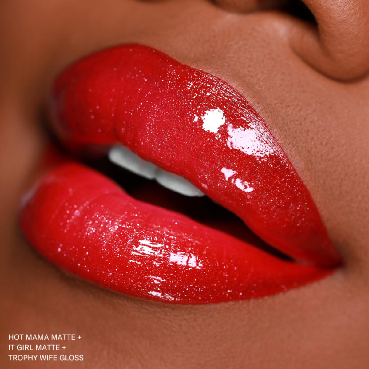 The Lip Bar Hot Mama step-by-step lips application shows even coverage