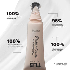The Lip Bar ingredients highlight displaying sodium hyaluronate and vitamin E benefits