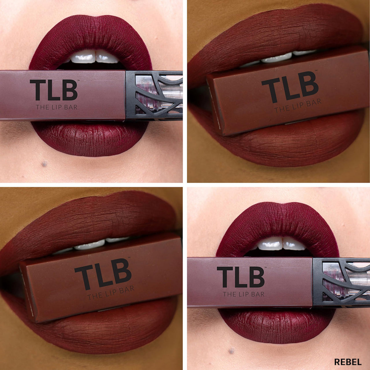 The Lip Bar lipstick applied on model, statement matte look and confidence
