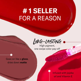 The Lip Bar Mastermind texture close-up highlighting creamy consistency and high pigment payoff