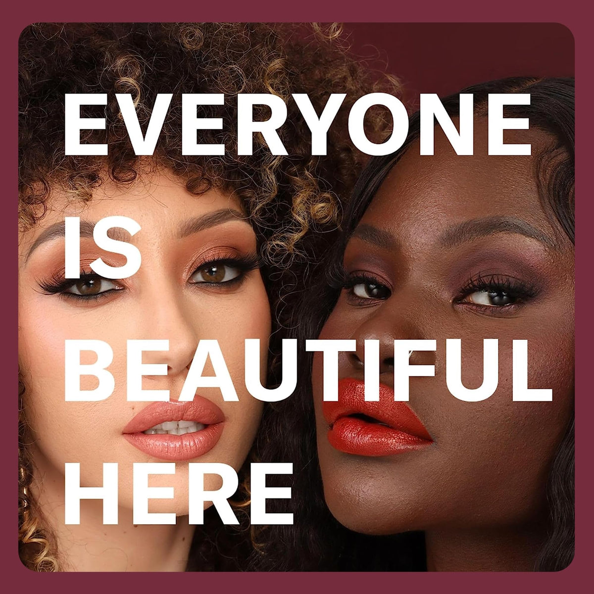 The Lip Bar Savage worn on model showing bold red-brown color and long-lasting effect