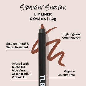 The Lip Bar Straight Shooter tip close-up illustrating precise point and smooth glide