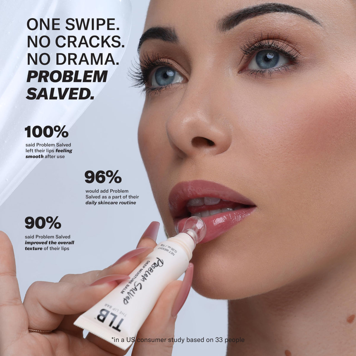 The Lip Bar texture closeup highlighting creamy balm consistency for quick absorption